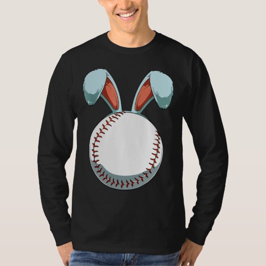 Baseball Easter Day  Bunny Ears Rabbit Baseball Fa T-Shirt (Vorderseite)