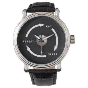 Baseball Eat Sleep Repeat Sport Fan Zitat Armbanduhr