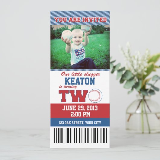 Baseball Einladung (Stehend Vorderseite)