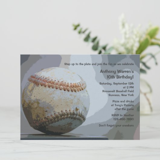 Baseball-Einladung Einladung (Stehend Vorderseite)