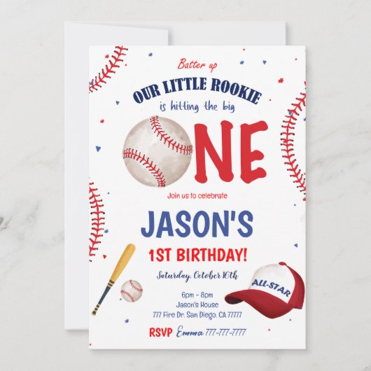 Baseball-Einladung Einladung (Vorderseite)