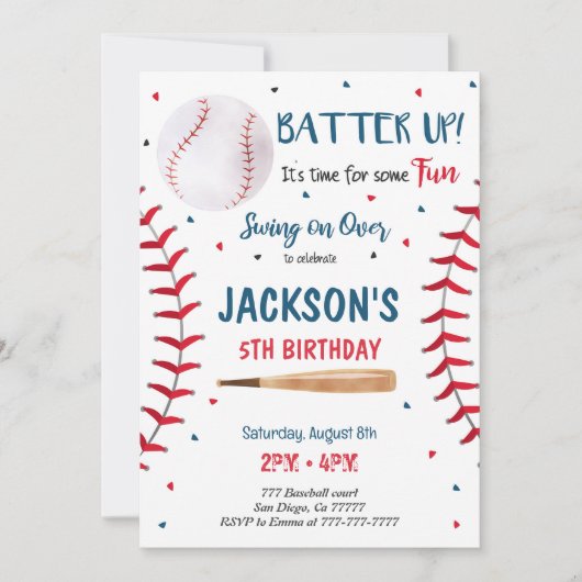 Baseball-Einladung Einladung (Vorderseite)