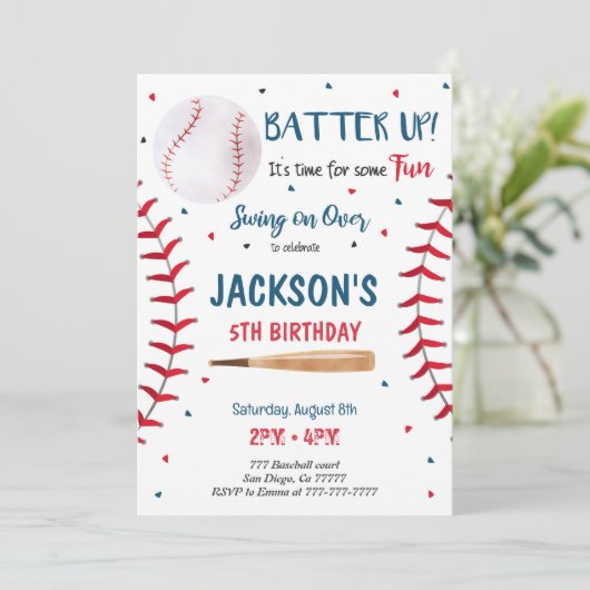 Baseball-Einladung Einladung (Stehend Vorderseite)