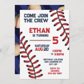 Baseball Einladung Geburtstagsparty Editable UAWG (Vorne/Hinten)