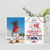 Baseball Einladung zum 1. Geburtstag (Stehend Vorderseite)
