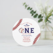 Baseball Einladung zum ersten Geburtstag (Stehend Vorderseite)