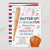 Baseball Einladung zum Geburtstag, Baseball lädt e (Vorne/Hinten)