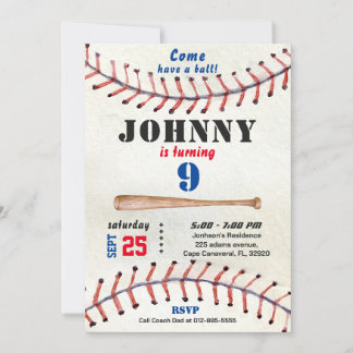 Baseball-Einladung zum Geburtstag Einladung