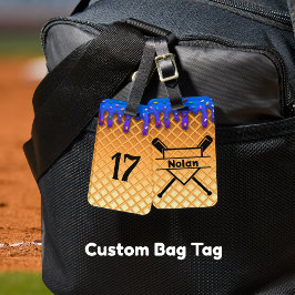 Baseball Eis Tropfen personalisierter Taschentag Gepäckanhänger