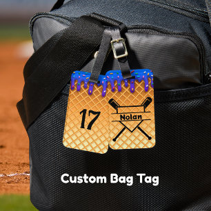 Baseball Eis Tropfen personalisierter Taschentag Gepäckanhänger