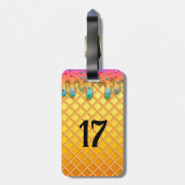 Baseball Eis Tropfen personalisierter Taschentag Gepäckanhänger (Rückseite vertikal)