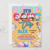 Baseball-Eiscreme-Drip Geburtstagsfeier Einladung (Vorderseite)