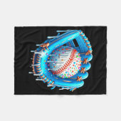 Baseball-Eiscreme-Handschuh mit Streuseln Ball Fleecedecke (Vorderseite (Horizontal))
