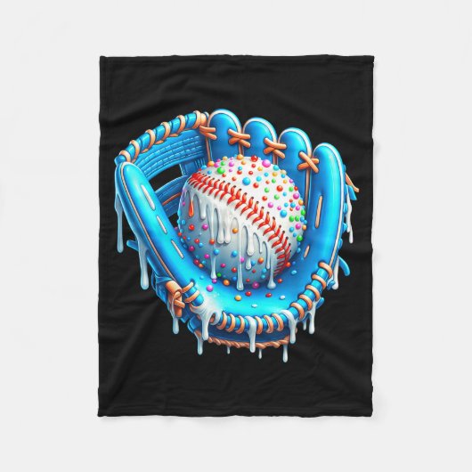 Baseball-Eiscreme-Handschuh mit Streuseln Ball Fleecedecke (Vorderseite)