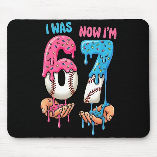 Baseball-Eiscreme Ich war 6 Jetzt bin ich 7 Lustig Mousepad (Vorne)