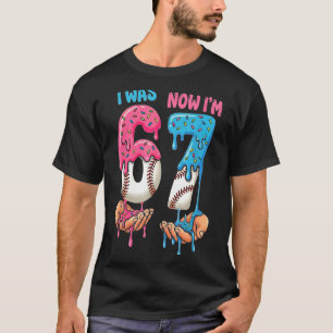 Baseball Eiscreme Ich war 6 jetzt bin ich 7 Lustig T-Shirt