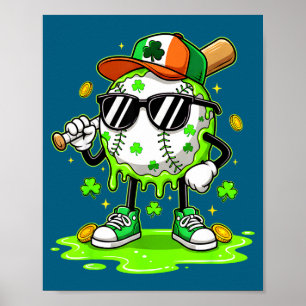 Baseball-Eiscreme-St.-Patricks-Tag für Jugendliche Poster