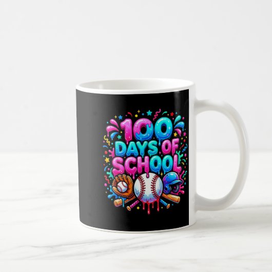 Baseball-Eiscreme-Tropf 100 Tage Schülerschule Kaffeetasse (Rechts)