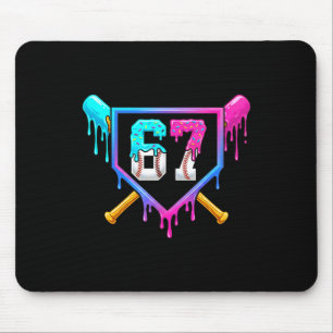 Baseball-Eiscreme-Tropf 67 Sechs Sieben Meme Numme Mousepad
