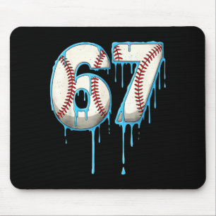 Baseball-Eiscreme-Tropf 67 Sechs Sieben Meme Numme Mousepad