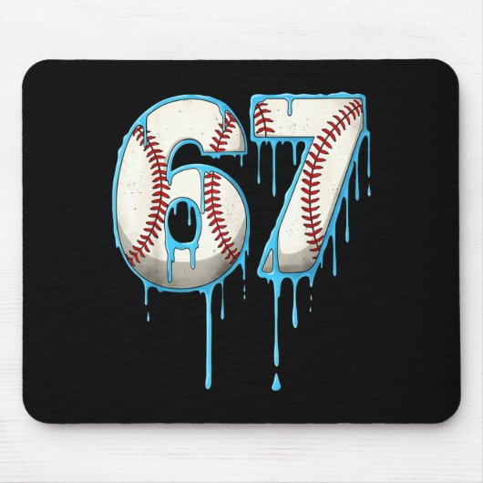 Baseball-Eiscreme-Tropf 67 Sechs Sieben Meme Numme Mousepad (Vorne)