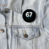 Baseball-Eiscreme-Tropf 67 Six Seven Meme Nummer 6 Button (Beispiel)