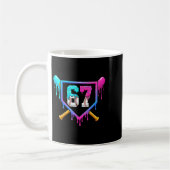 Baseball-Eiscreme-Tropf 67 Six Seven Meme Nummer 6 Kaffeetasse (Links)
