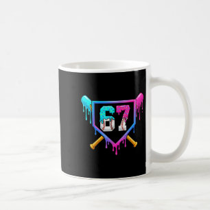 Baseball-Eiscreme-Tropf 67 Six Seven Meme Nummer 6 Kaffeetasse
