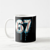 Baseball-Eiscreme-Tropf 67 Six Seven Meme Nummer 6 Kaffeetasse (Links)