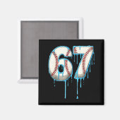 Baseball-Eiscreme-Tropf 67 Six Seven Meme Nummer 6 Magnet (Vorderseite/Rückseite)