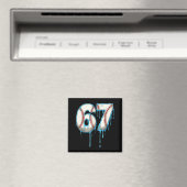 Baseball-Eiscreme-Tropf 67 Six Seven Meme Nummer 6 Magnet (In Situ (Geschirrspüler))
