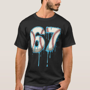 Baseball-Eiscreme-Tropf 67 Six Seven Meme Nummer 6 T-Shirt