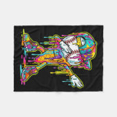 Baseball-Eiscreme-Tropf-Dabbing-Baseball-Tropf Fleecedecke (Vorderseite (Horizontal))