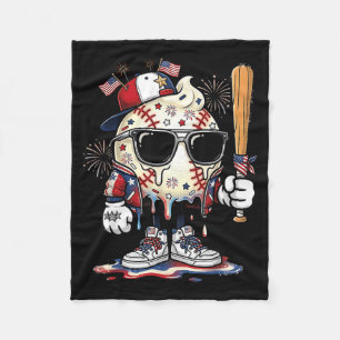 Baseball-Eiscreme-Tropf Funny Sports Jungen Kinder Fleecedecke