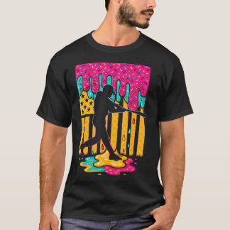 Baseball-Eiscreme-Tropf Jungen Mädchen Amerikanisc T-Shirt