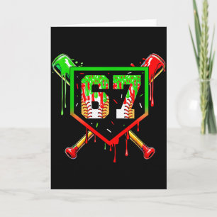 Baseball-Eiscreme-Tropf Nummer 67 Spieler 6 7 Chri Karte