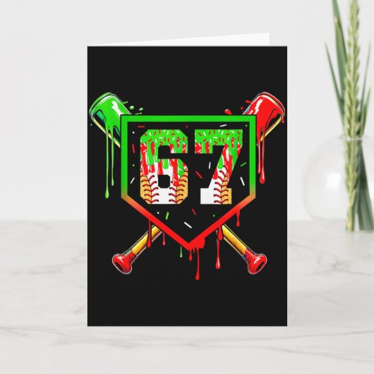 Baseball-Eiscreme-Tropf Nummer 67 Spieler 6 7 Chri Karte (Vorderseite)