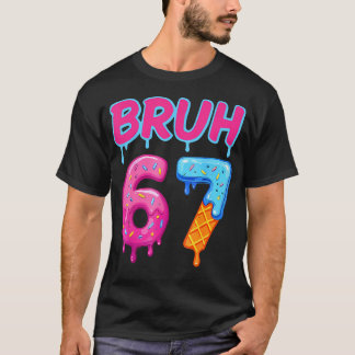 Baseball-Eiscreme-Tropf Nummer 67 Spieler oder 67. T-Shirt