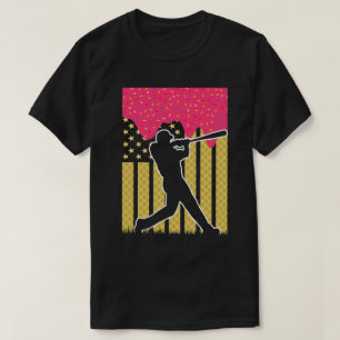 Baseball-Eiscreme-Tropf USA-Flagge Patriotischer S T-Shirt