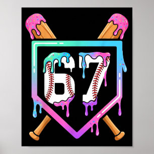 Baseball-Eiscreme-Tropfen 67 Spieler Dabbing Sechs Poster