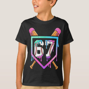 Baseball-Eiscreme-Tropfen 67 Spieler Dabbing Sechs T-Shirt