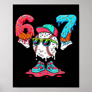 Baseball-Eiscreme-Tropfen Nummer 67 Spieler 67. Ge Poster