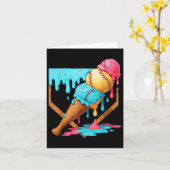 Baseball-Eiscreme tropft Funny Baseball Männer ste Karte (Gelbe Blume)