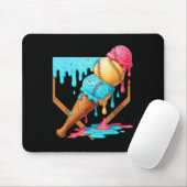 Baseball-Eiscreme tropft Funny Baseball Männer ste Mousepad (Mit Mouse)