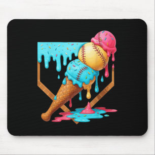 Baseball-Eiscreme tropft Funny Baseball Männer ste Mousepad
