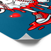 Baseball-Eiscreme-Valentinstag-Dripng-Spieltag-Män Poster (Ecke)