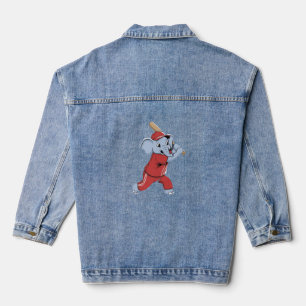 Baseball Elephant Cartoon Jeansjacke