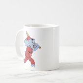 Baseball Elephant Cartoon Kaffeetasse (Vorderseite Links)