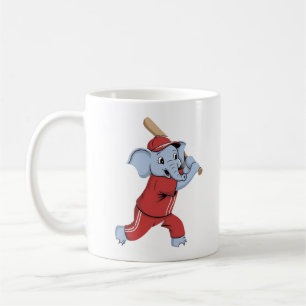 Baseball Elephant Cartoon Kaffeetasse