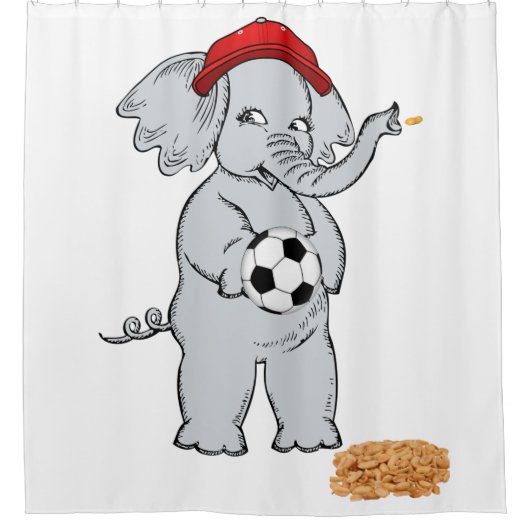 Baseball Elephant Duschvorhang (Vorderseite)